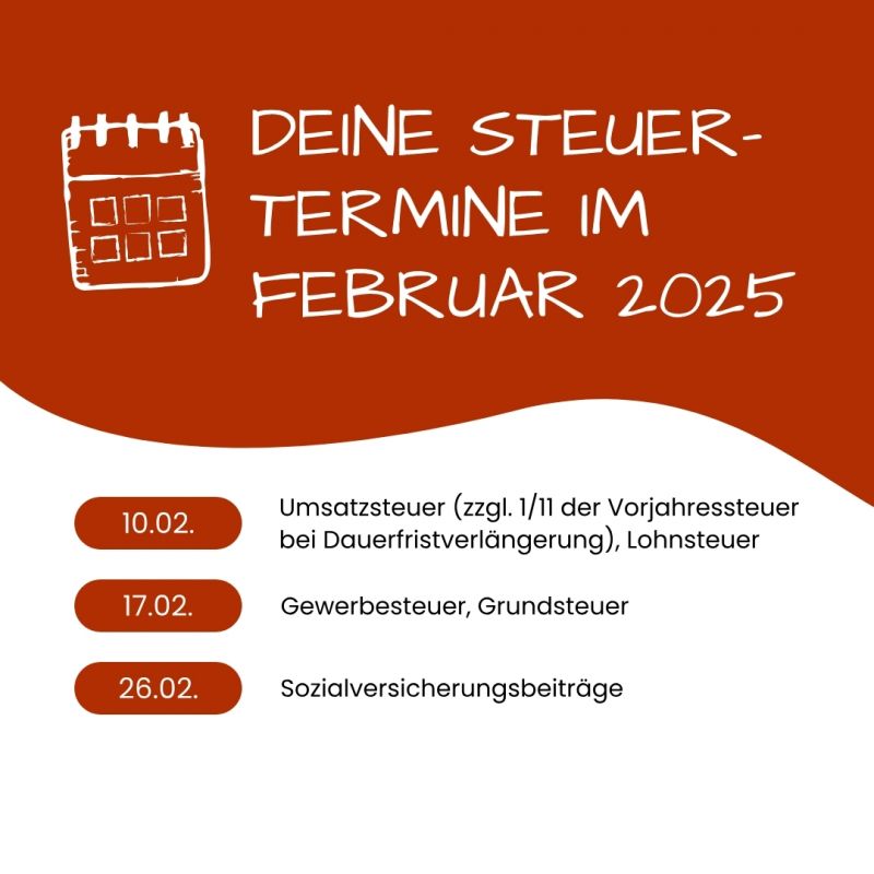 Steuertermine Februar 2025