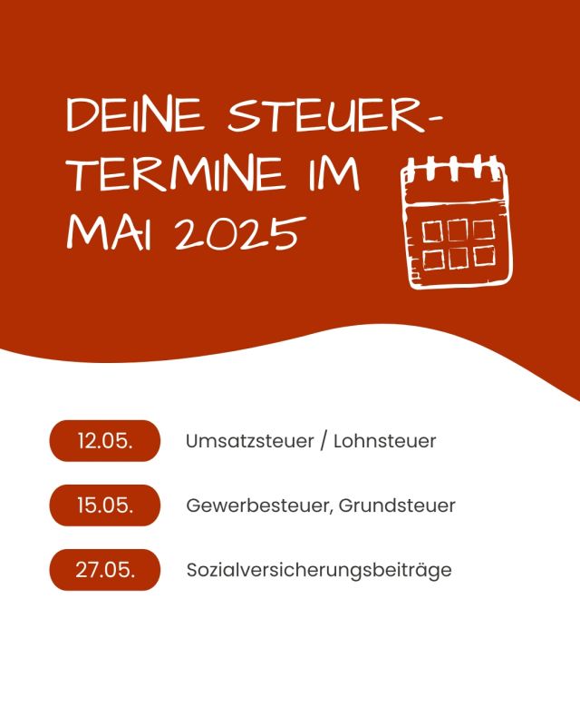 Steuertermine Mai 2025