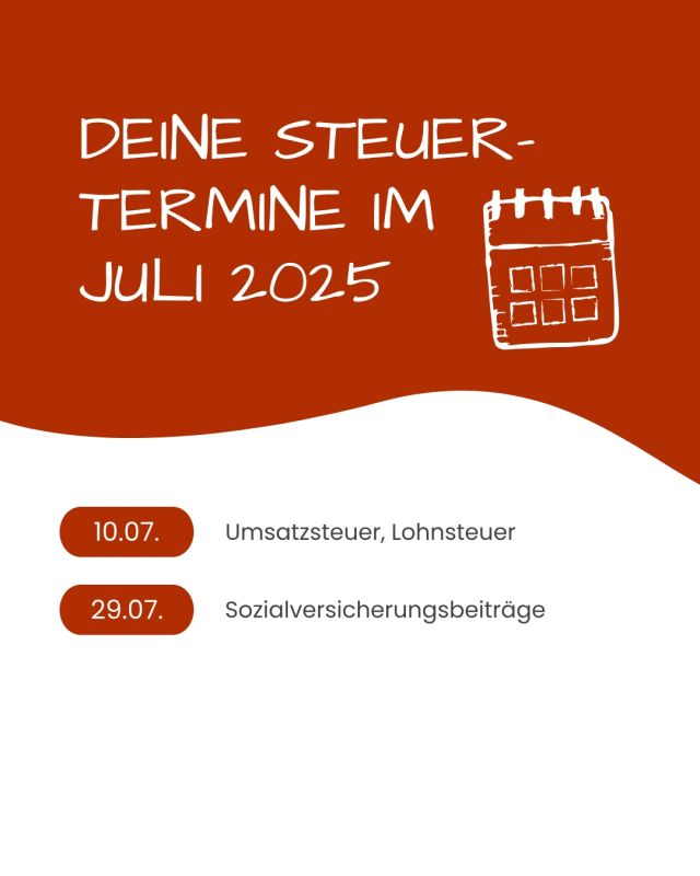 Steuertermine Juli 2025