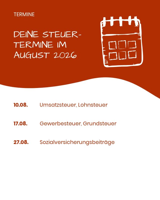 Steuertermine August 2026