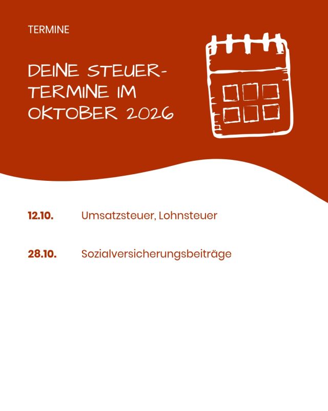 Steuertermine Oktober 2026