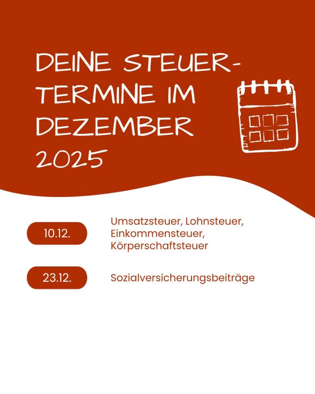 Steuertermine Dezember 2025